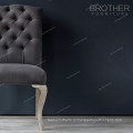 Preço de fábrica novo design de madeira de carvalho antigo cadeira de jantar com assento de tecido